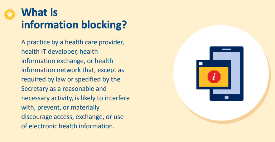 What is Information Blocking? Text description below.