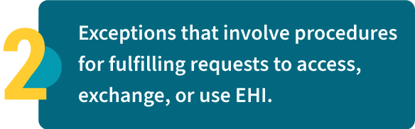 No. 2 exceptions that involve procedures for fulfilling requests to acess, exchange, or use EHI.