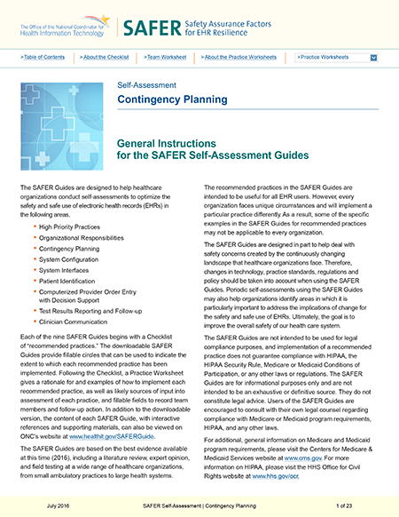 Contingency Planning. PDF. Click to download.