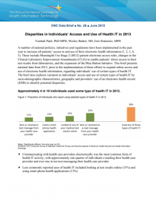 Disparities in Individuals' Access and Use of Health IT in 2013