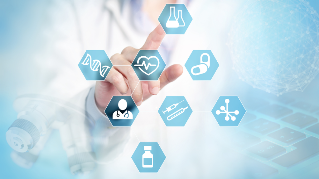 Finger touching application icons