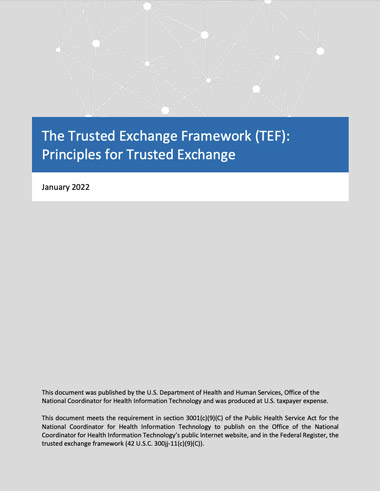 Cover of the Trusted Exchange Framework (TEF)